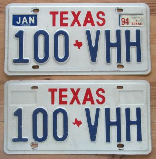 Texas 1994 License Plate Pair - Quality 100 - Vhh