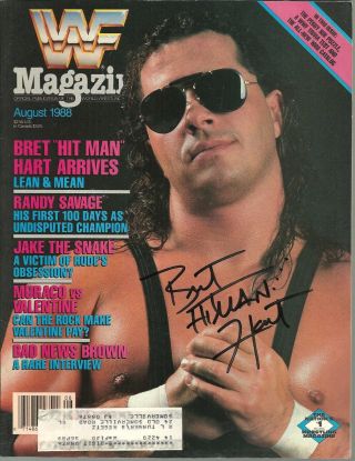 Eb2548 Bret The Hitman Hart Signed Historical Wrestling Document W/coa