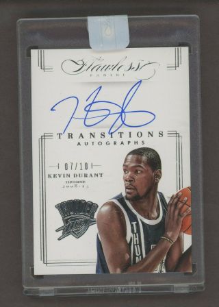 2012 - 13 Flawless Transitions Kevin Durant Thunder On Card Auto 7/10