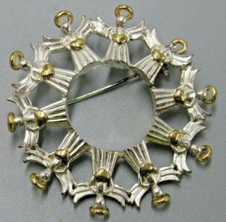 Vintage Jewelry Signed Avon Dj Christmas Angel Wreath Brooch Pin Rhinestone Lotk