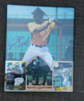 Pittsburgh Pirates Josh Bell Framed Autograph Signed Photo W/rookie Cards