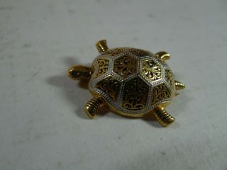 Vintage Tortoise Gold and Silver Tone Metal with Embossed Design 2