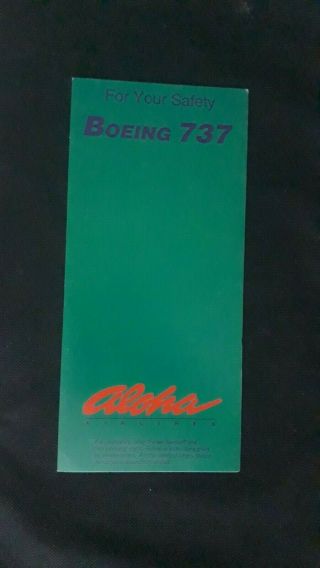 Aloha Airlines Boeing 737 Safety Card 1997