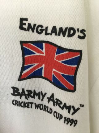 England cricket Barmy Army World Cup 1999 Shirt.  Vintage.  Size XL. 2