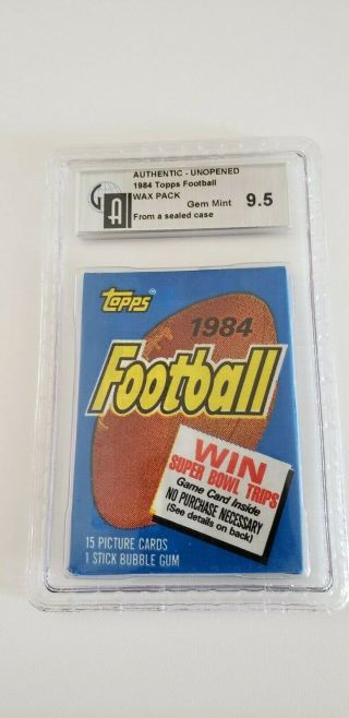 1984 Topps Football Wax Pack From A Case Graded 9.  5 Psa Gai
