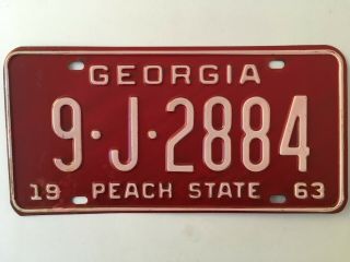 1963 Georgia License Plate Floyd County 9 " Very Good " All Paint