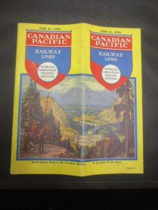 Railway Lines; Canadian Pacific June 21,  1936