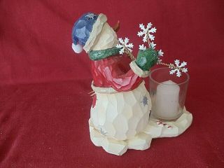 Vintage Snowman Resin Candle Holder 7 