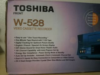 Toshiba W - 528 4 - Head Hi - Fi Video Cassette Recorder VHS 2