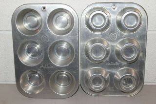 Vintage Shellaire Aluminum 6 Shortcake Muffin Pan United Aircraft Products Pair