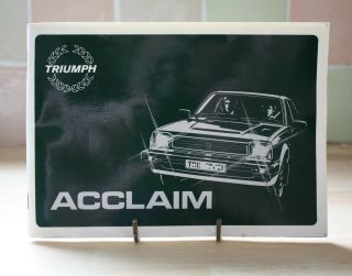 Vintage 1982 Triumph Acclaim Handbook