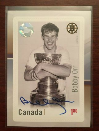2017 Canada Post Legends Bobby Orr Autograph Nhl Certified Signature Stamp