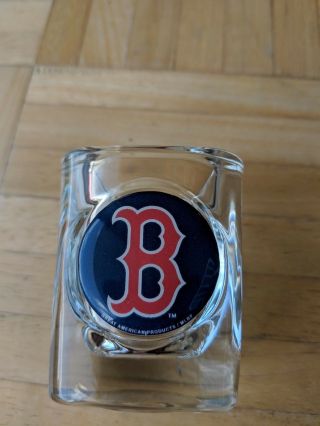 Large And Heavy Boston Red Sox Square Shot Glass - - 2