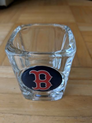 Large And Heavy Boston Red Sox Square Shot Glass - - 3