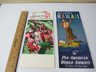Two 1950 Pan American World Airways Hawaii Clipper Air Cruise Brochure