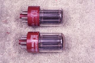Two,  Rca 5691,  Red Base,  Matching Pair,  High Reliability,  6sl7gt