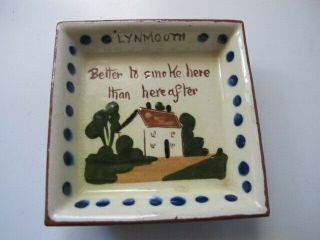 Vintage Watcombe Pottery Ceramic Lynmouth Pin Dish - Torquay Devon Motto Ware