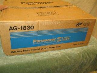 Vintage 1989 Panasonic Ag - 1830 Pro Line Vhs Vcr Immaculate No Use Orig.  Open Box