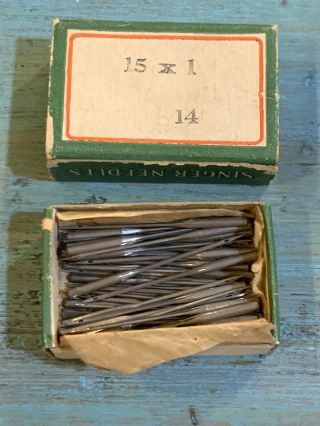 Box " Simanco " Usa Singer 15 X 1 (14) Replacement Sewing Needles Vintage (30pcs)