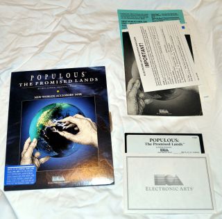Populous: The Promised Lands Pc Vintage 1989 5.  25 " Floppy Cib