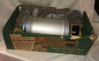Vintage Mirro Cooky And Pastry Press 358 - Am 10 Plates 3 Tips Cookie