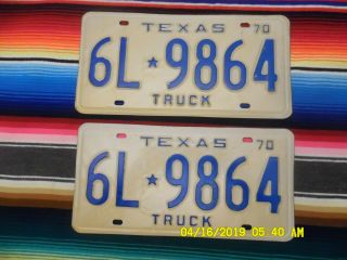 1970 Texas Truck License Plates 6l9864