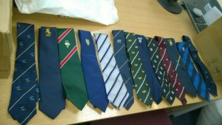 13 x Vintage Rugby Club Ties Assorted 1970 ' s and 80 ' s 3