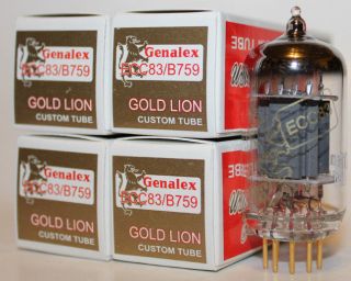 Matched Quad Genalex Gold Lion 12ax7 / Ecc83 / B759 Tubes,