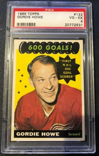 1965 Topps 122 Gordie Howe 600 Goals Psa 4