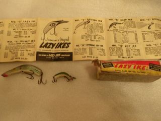 Two Vintage Kautzky Lazy Ike Wooden Lures,  One For Fly Rod.
