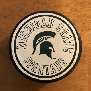 Michigan State Cooper Game Puck Vintage Ccha Big Ten University College Ncaa