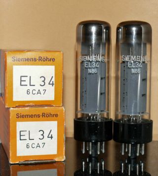 2 Nos Nib Tubes El34 6ca7 Siemens Matching Pair (911013)