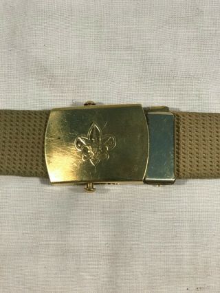 Vintage Boy Scouts Of America Solid Brass Belt Buckle & Web Belt,  38 Inches