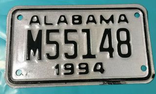 Vintage Alabama Motorcycle License Plate Nos Never Issued 1994 M55148