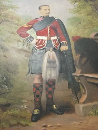 Vintage Portrait Of A Scottish Soldier On Back Says 69790 Duncan