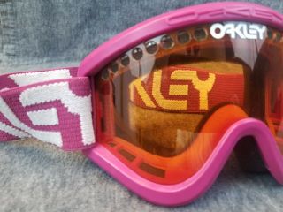 VTG 80s 90s OAKLEY O - FRAME Ski Snowboard MX GOGGLES Pink Frame ORANGE Lenses 2