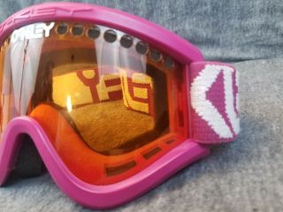 VTG 80s 90s OAKLEY O - FRAME Ski Snowboard MX GOGGLES Pink Frame ORANGE Lenses 3