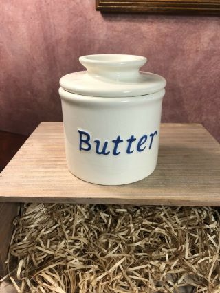 Vintage French Butter Bell White Ceramic Butter Crock Butter Keeper