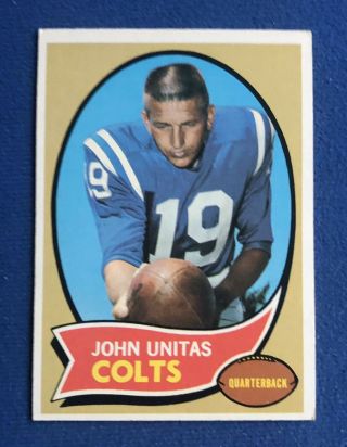 1970 Topps Johnny Unitas Vintage Football Card,  Baltimore Colts 180 Hofer