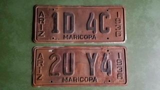 Two 1936 Arizona License Plates Maricopa County