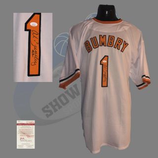 Baltimore Orioles,  Al Bumbry Signed Custom Pro Style White Jersey With Jsa