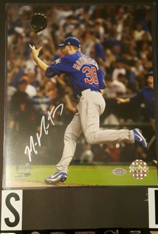 2016 Chicago Cubs World Series Champions Signed 8x10 Mike Montgomery " Final Out "