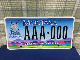 Cancer Family Network Of Montana Sample License Plate
