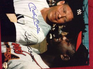 Mickey Mantle Hank Aaron Autographed Photo 8x10.  Certified
