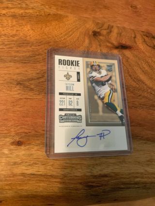 Taysom Hill 2017 Panini contenders 249 saints RC rookie ticket auto autograph 3
