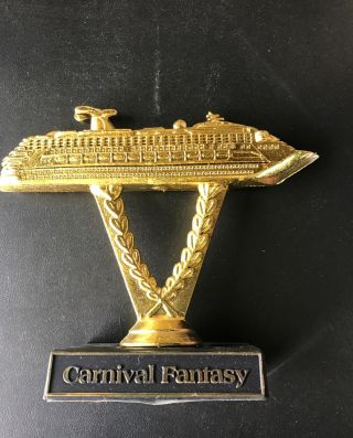 ☀️ Carnival Cruise Ship Fantasy Gold Plastic Ship On A Stick Boat Trophy Award