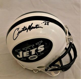 Curtis Martin Signed Jets Authentic Mini Helmet