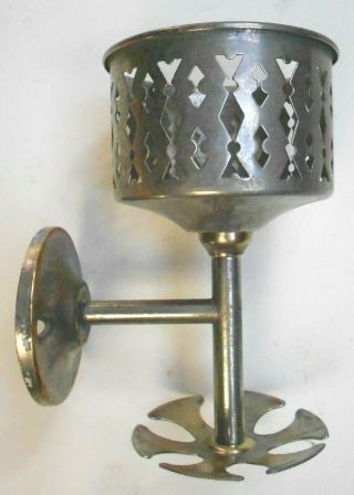 Vintage Nickel Plated Brass Wall Mounted Bathroom Cup And Toothbrush Holder
