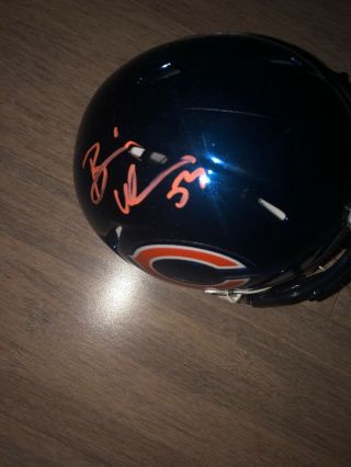 Brian Urlacher Signed Chicago Bears Chrome Riddell Speed Mini Helmet