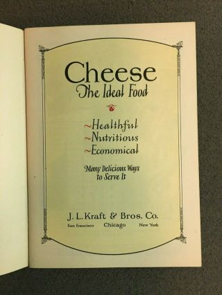CHEESE AND WAYS TO SERVE IT – Vintage Recipe Booklet 3